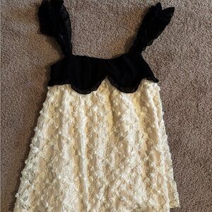 Black & Cream Lace Babydoll Dress